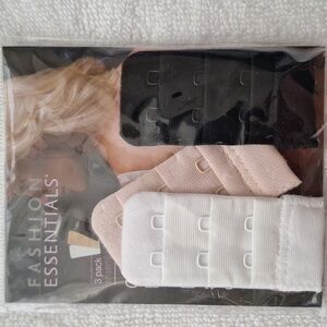 NEW 3Pk Bra Extender in Black, White, Nude